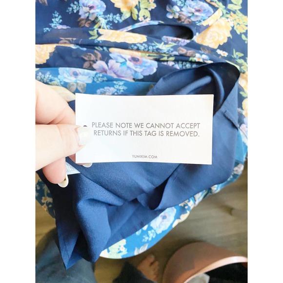 NWOT Yumi Kim Navy and Yellow Floral Maxi Woodstock Dress - Picture 6 of 6